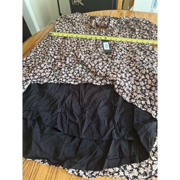 VICI Small Black & Pink Floral Dress With Open Tie Back NWT Oversized Relaxed - Picture 12 of 12